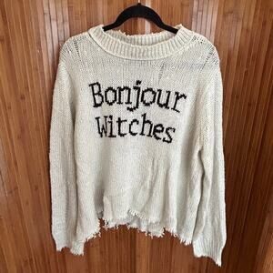 Wooden Ships Bonjour Witches Distressed Oversized Sweater M/L